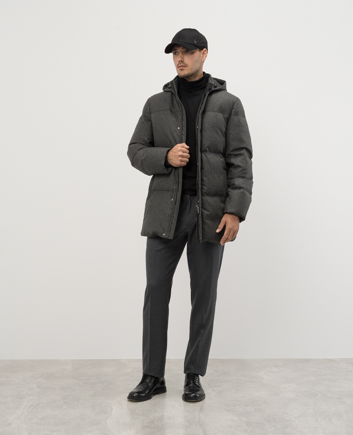 

Gray down jacket made of wool and cashmere Stefano Ricci, Grey