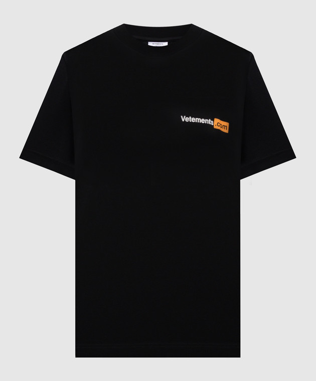 【関税込み】VETEMENTS ブラック スタッドロゴ Tシャツ Vetements - Black t-shirt with logo print UA66TR750B - shop