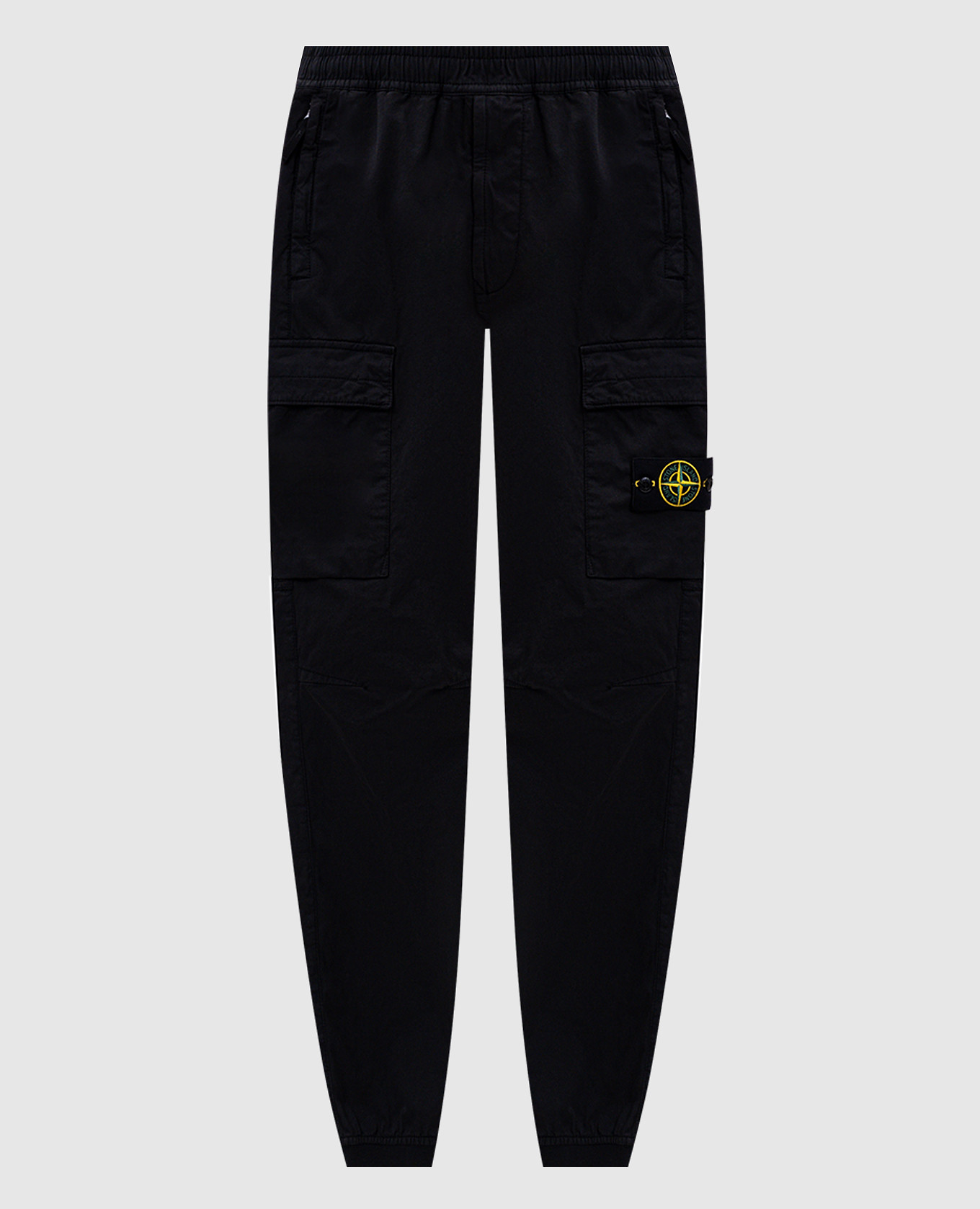 Black cargo joggers with logo Stone Island