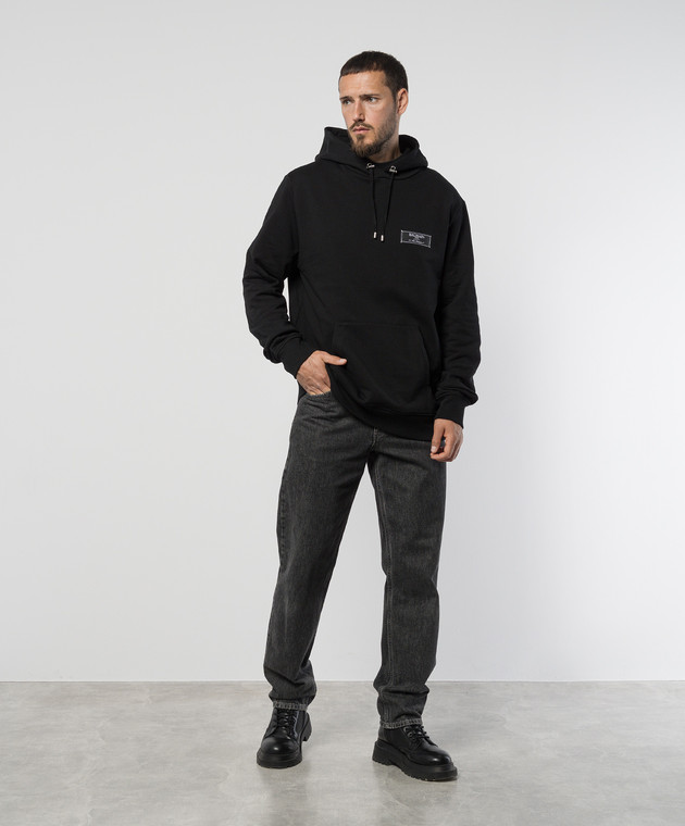 Sweat à Capuche Balmain Avec Patch - Taille 2XL - Bleu Marine - Zip Complet - Occasion Très Bon état