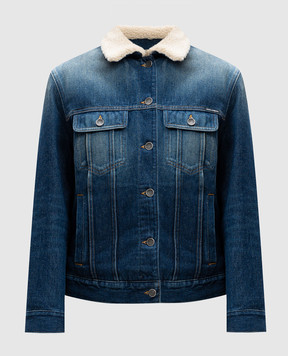 Dolce&Gabbana Blue denim jacket with logo patch F9S11DG8LW1