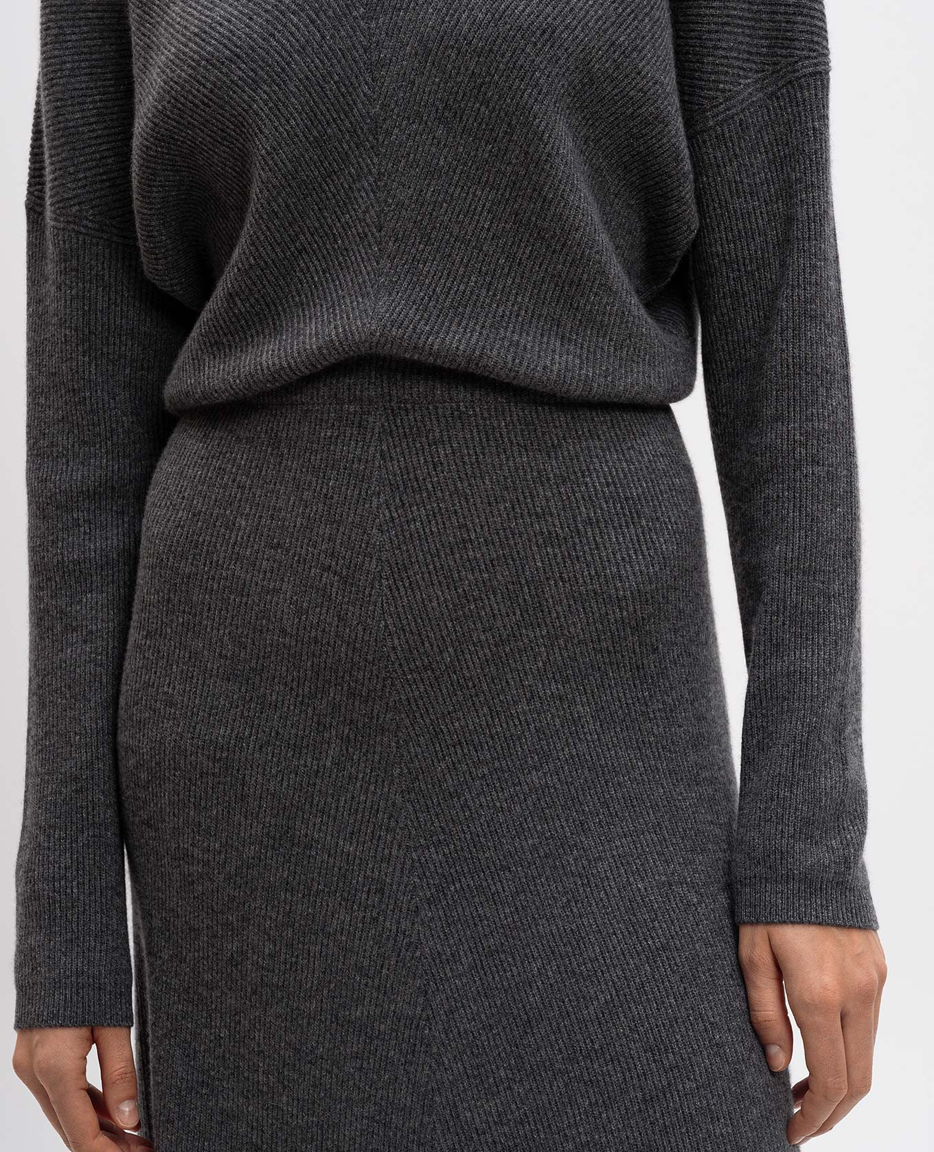 

Gray ribbed cashmere dress Brunello Cucinelli, Grey