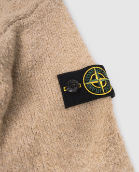 Stone Island Children's beige sweater with logo patch K2S165100007S00M668