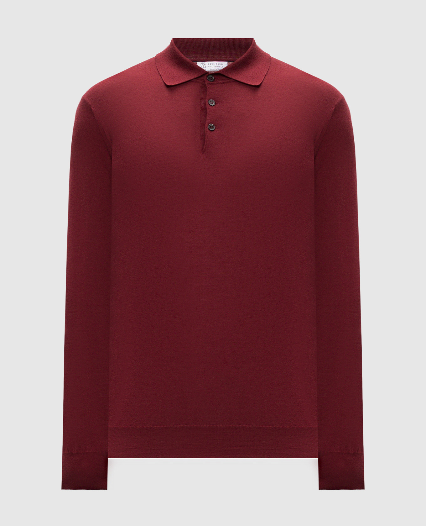 

Burgundy wool and cashmere polo shirt Brunello Cucinelli