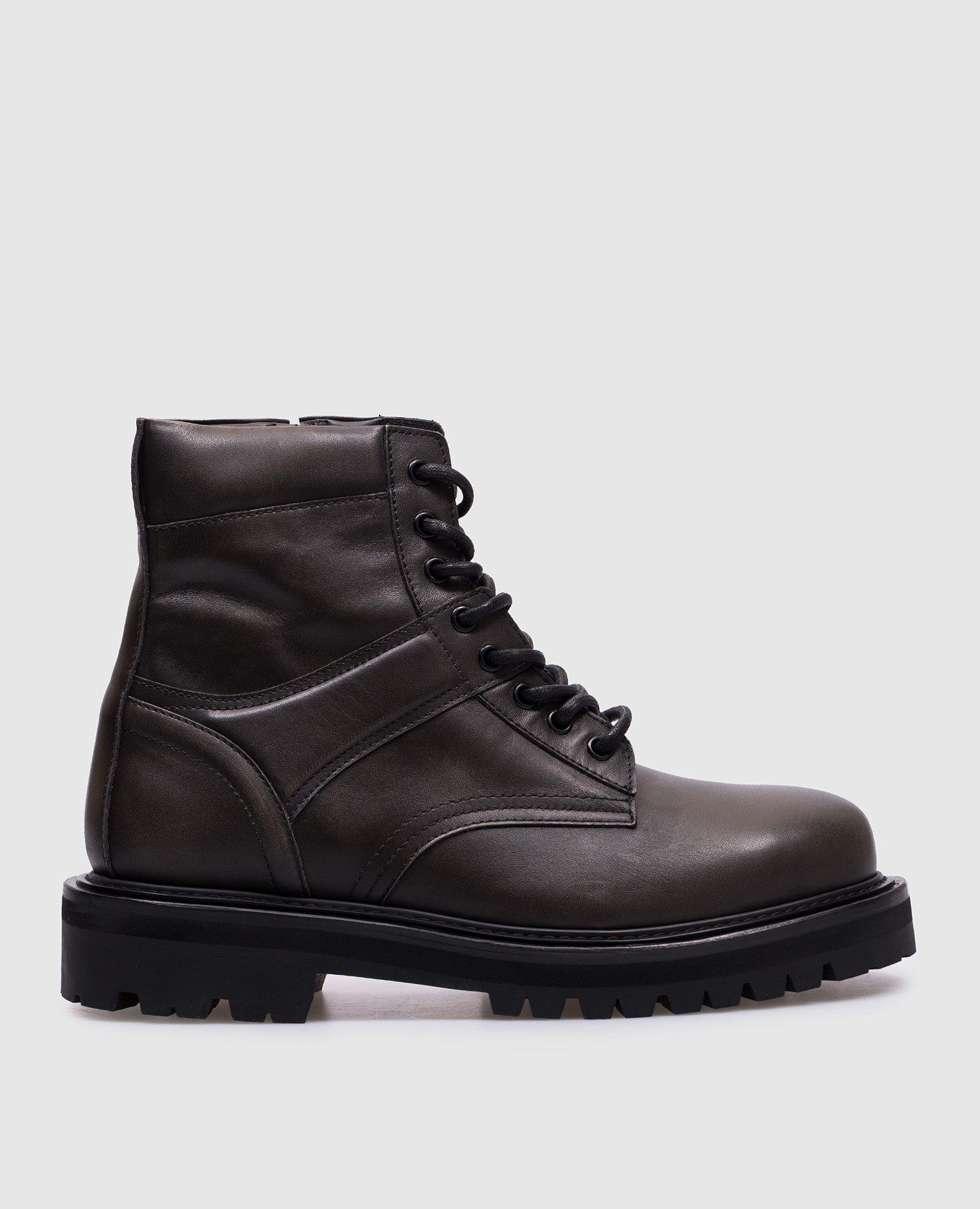 Brown leather boots with logo juun.j