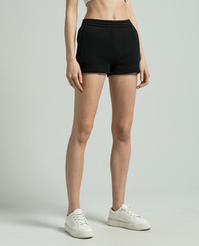 Alexander Wang Black shorts with textured logo 4CC3224349
