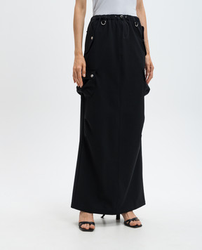 Coperni Black maxi cargo skirt with wool COPJ21BIS106C