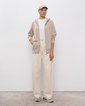 Enrico Mandelli Beige cashmere sports jacket with logo 2KD17A5519