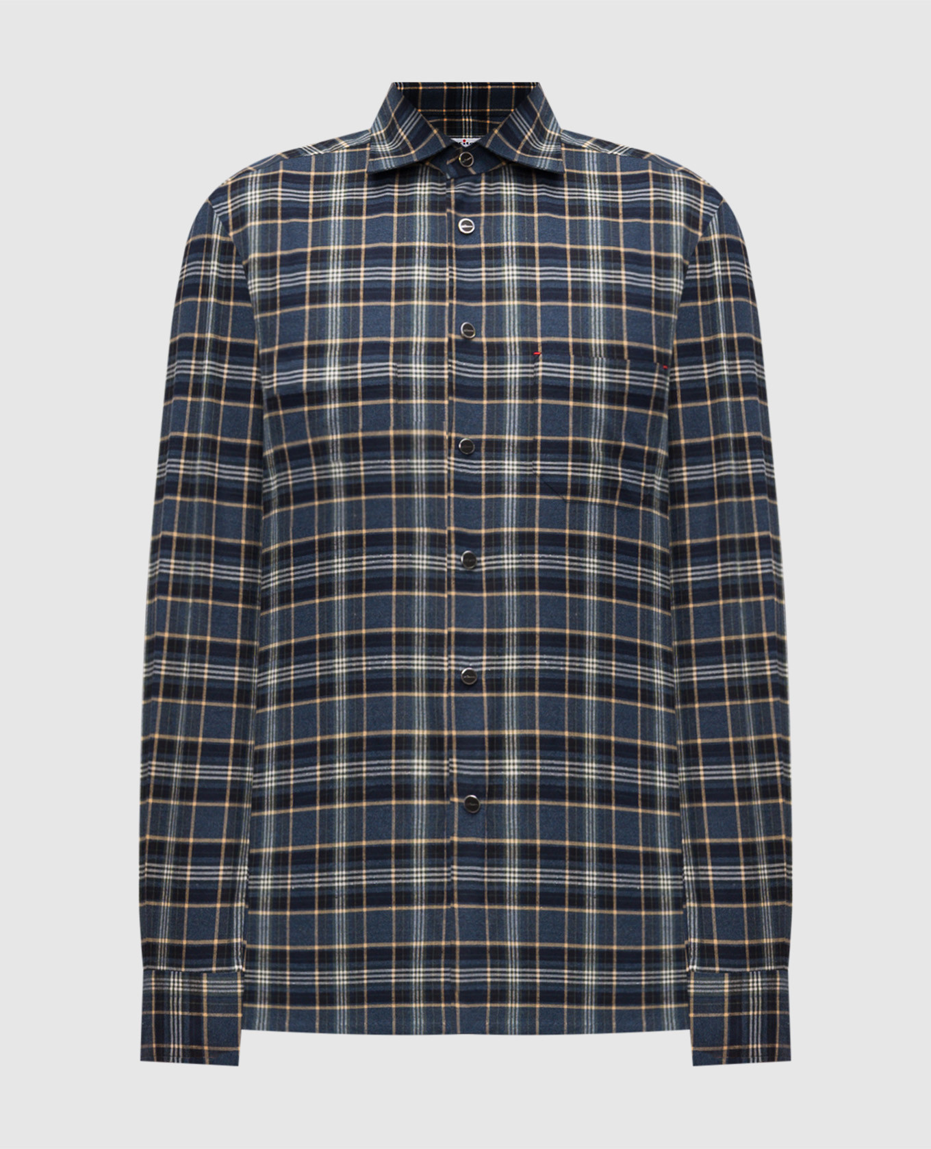 Blue checkered shirt Kiton