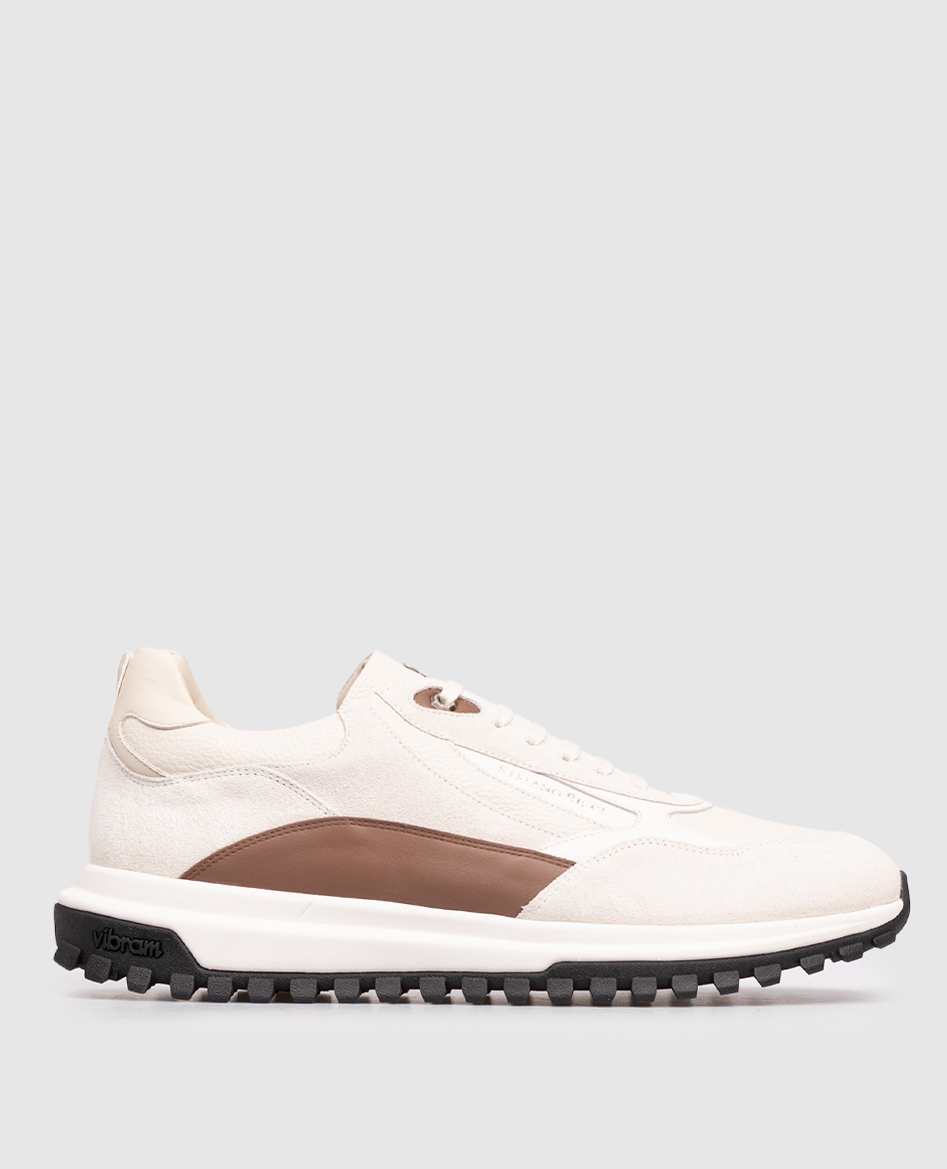 Leather sneakers with monogram logo Stefano Ricci