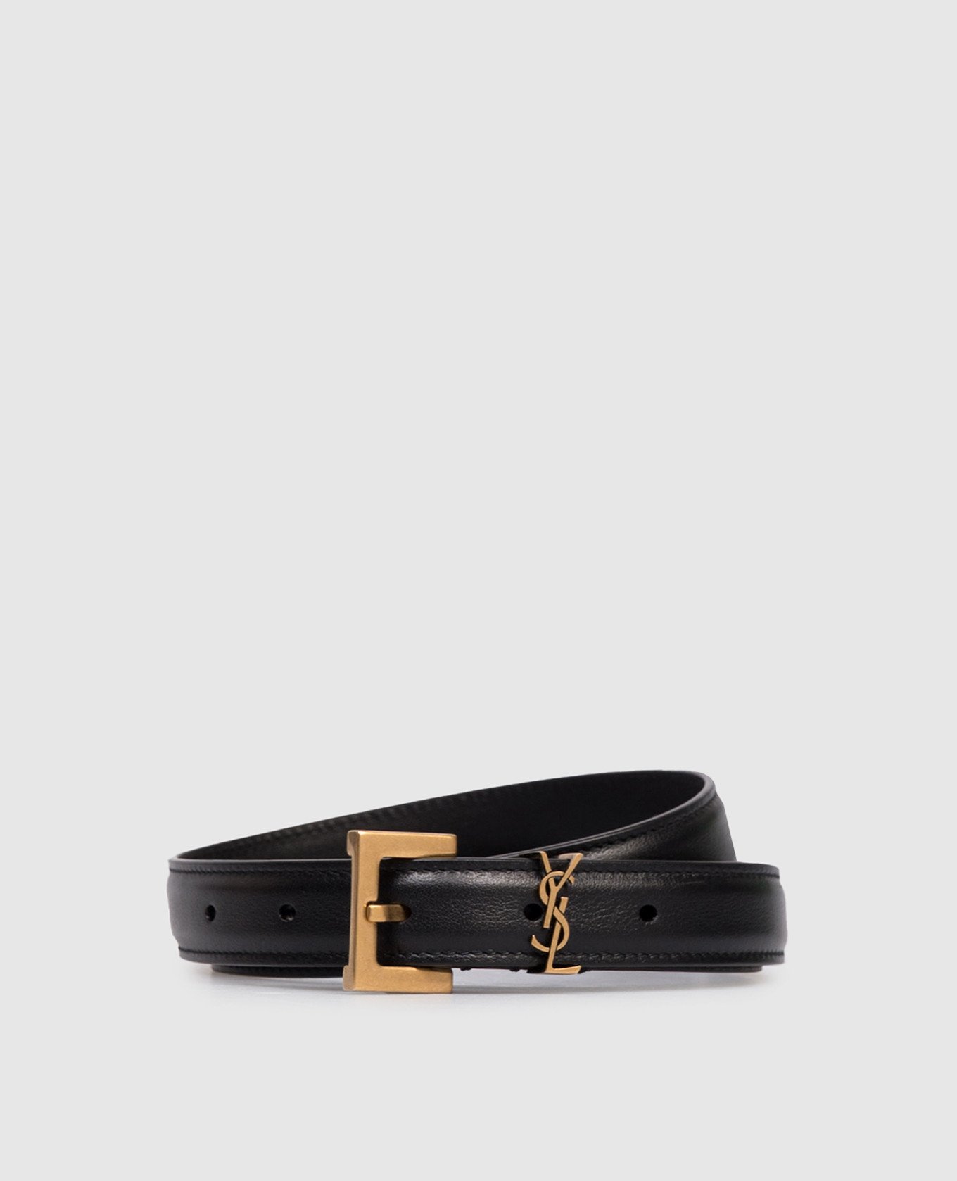 

Cassandre black leather belt with logo Saint Laurent