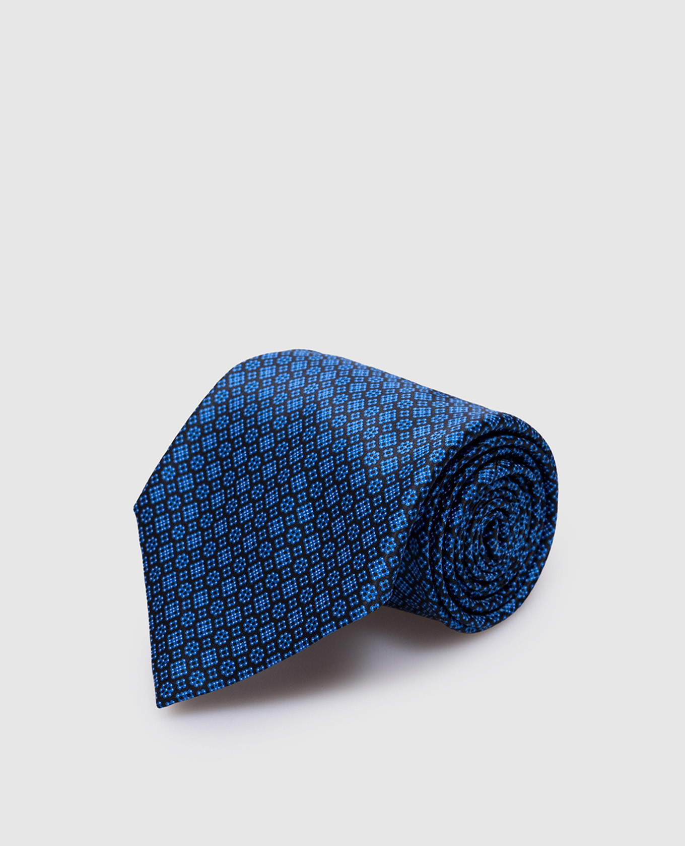 

Blue silk tie with patterned crystals Stefano Ricci, Синий