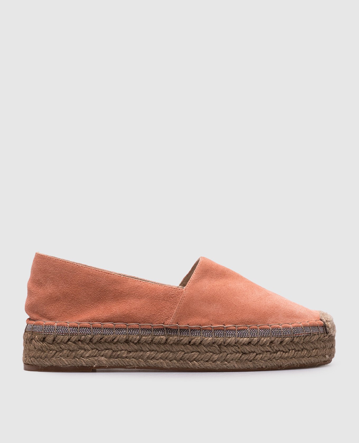

Pink suede espadrilles with monil chain Brunello Cucinelli