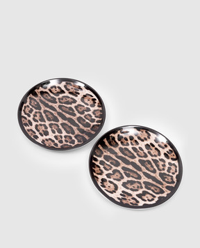 Dolce&Gabbana A set of porcelain bread plates in an animalistic print TC0S02TCA71