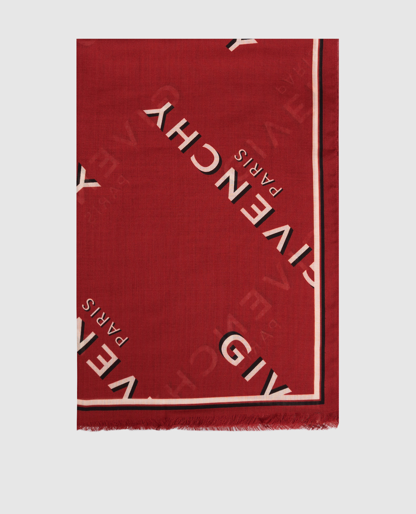

Red wool and silk scarf with logo Givenchy