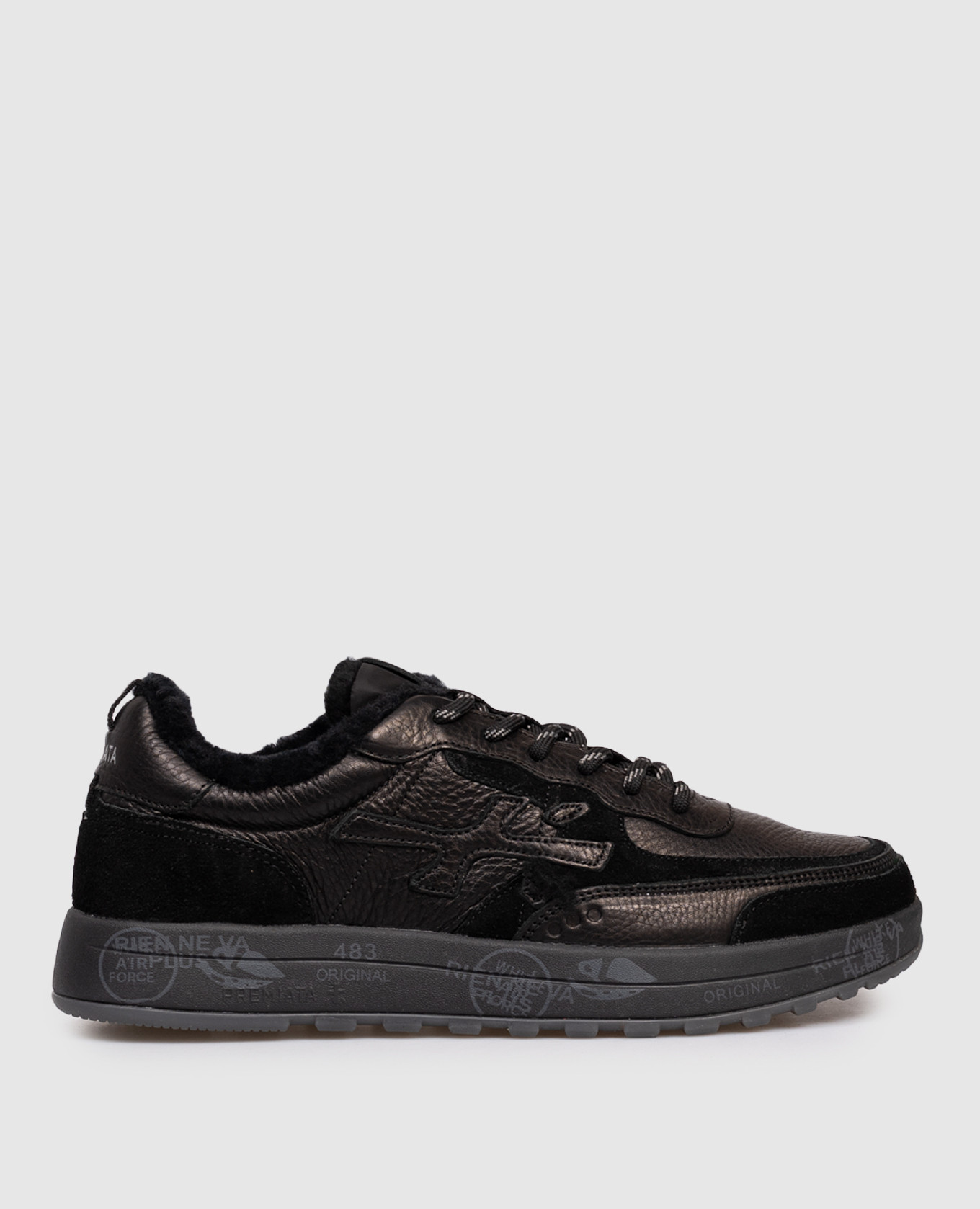 NOUS black leather sneakers with fur Premiata