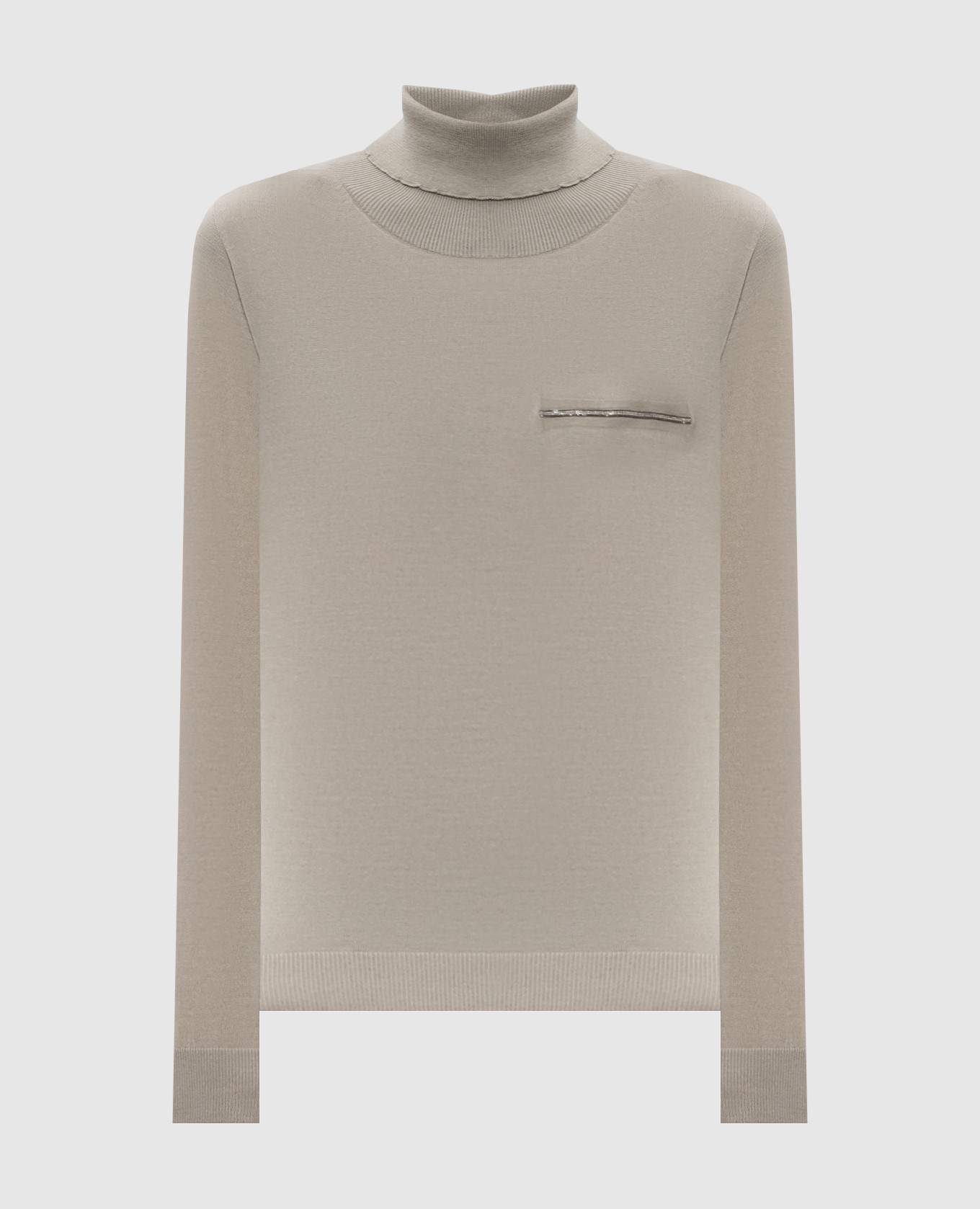 Green cashmere and silk turtleneck with monil chain Peserico