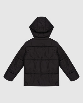 Balmain Children's black quilted jacket with logo patch BV2P20N0118410
