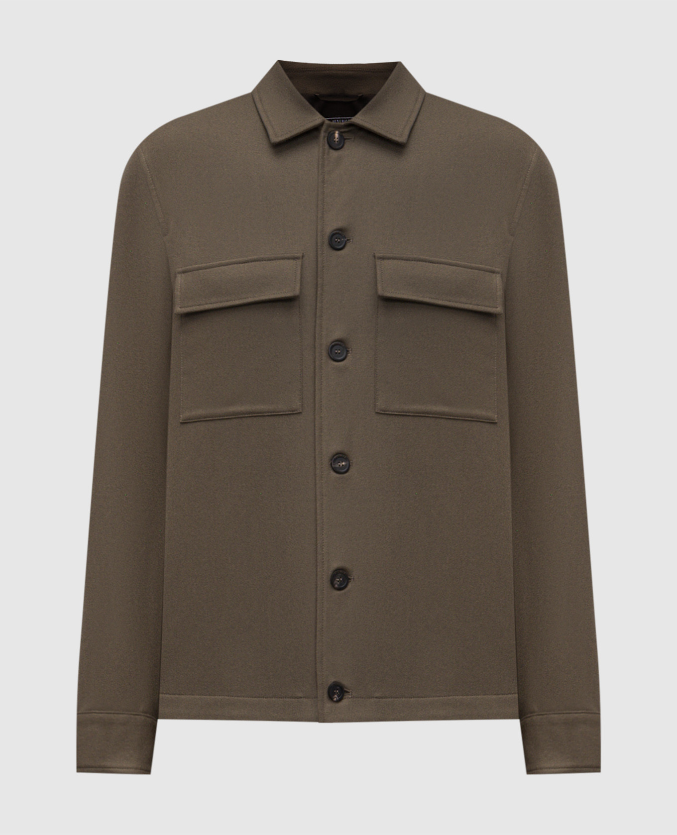 Brown shirt with wool Peserico