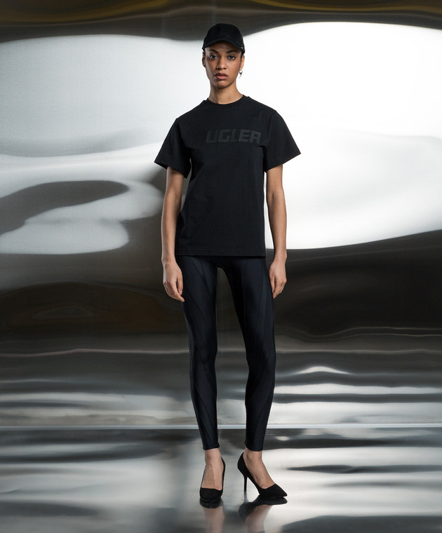 Tシャツ・カットソー MUGLER Woman T-Shirt Black 24P3TS0099D284 1999 Mugler T-shirt with logo - Black - Women | 24P3TS0099D2841999