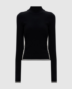 Off-White Black jumper with branded ribbon 2HF05BF25KNI001