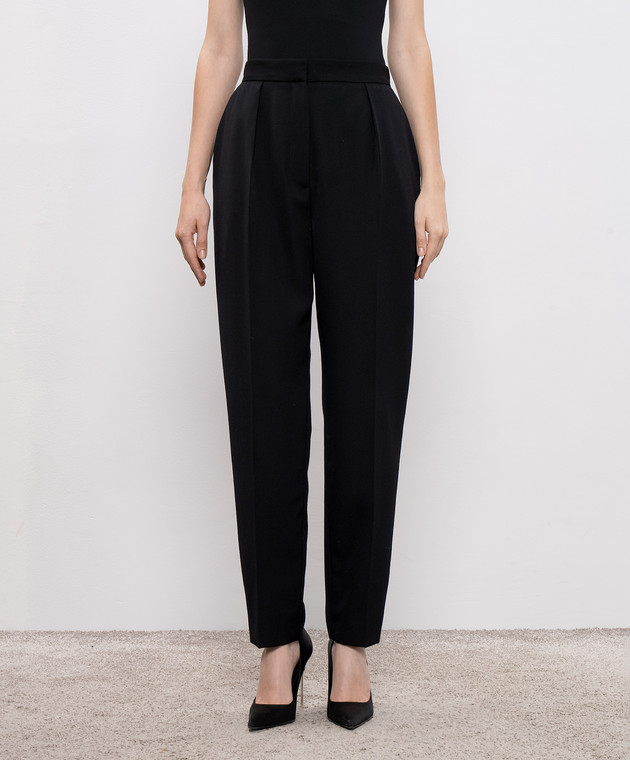 パンツ BALMAIN Woman Pants Black FF1PN190WC09 0PA High-waisted grain de poudre trousers black black - Women