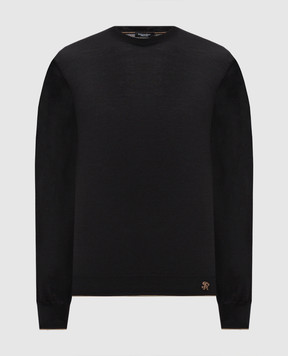 Stefano Ricci Black sweater made of wool, silk and cashmere KE08004G01E25374