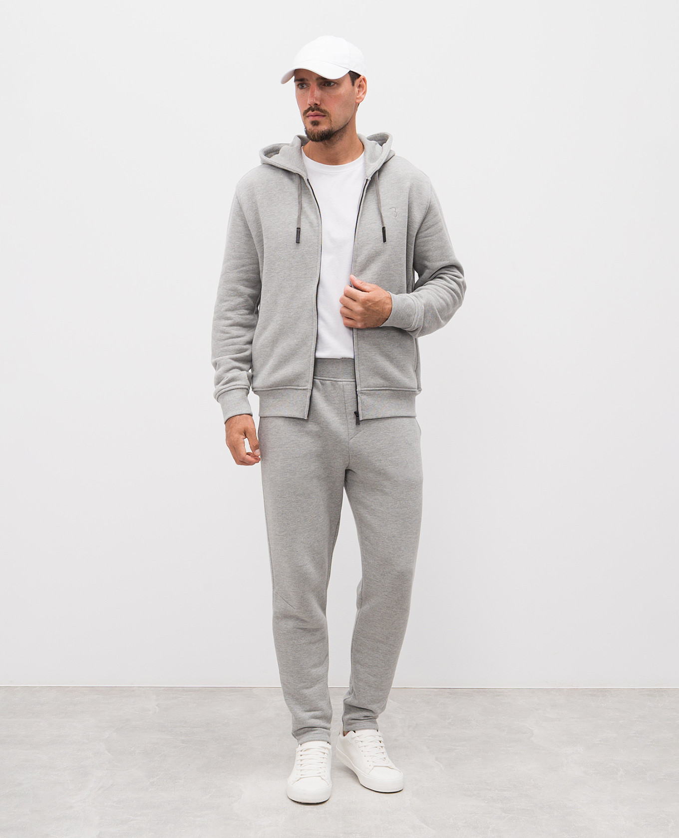 

Grey melange sports jacket with embroidered emblem Trussardi