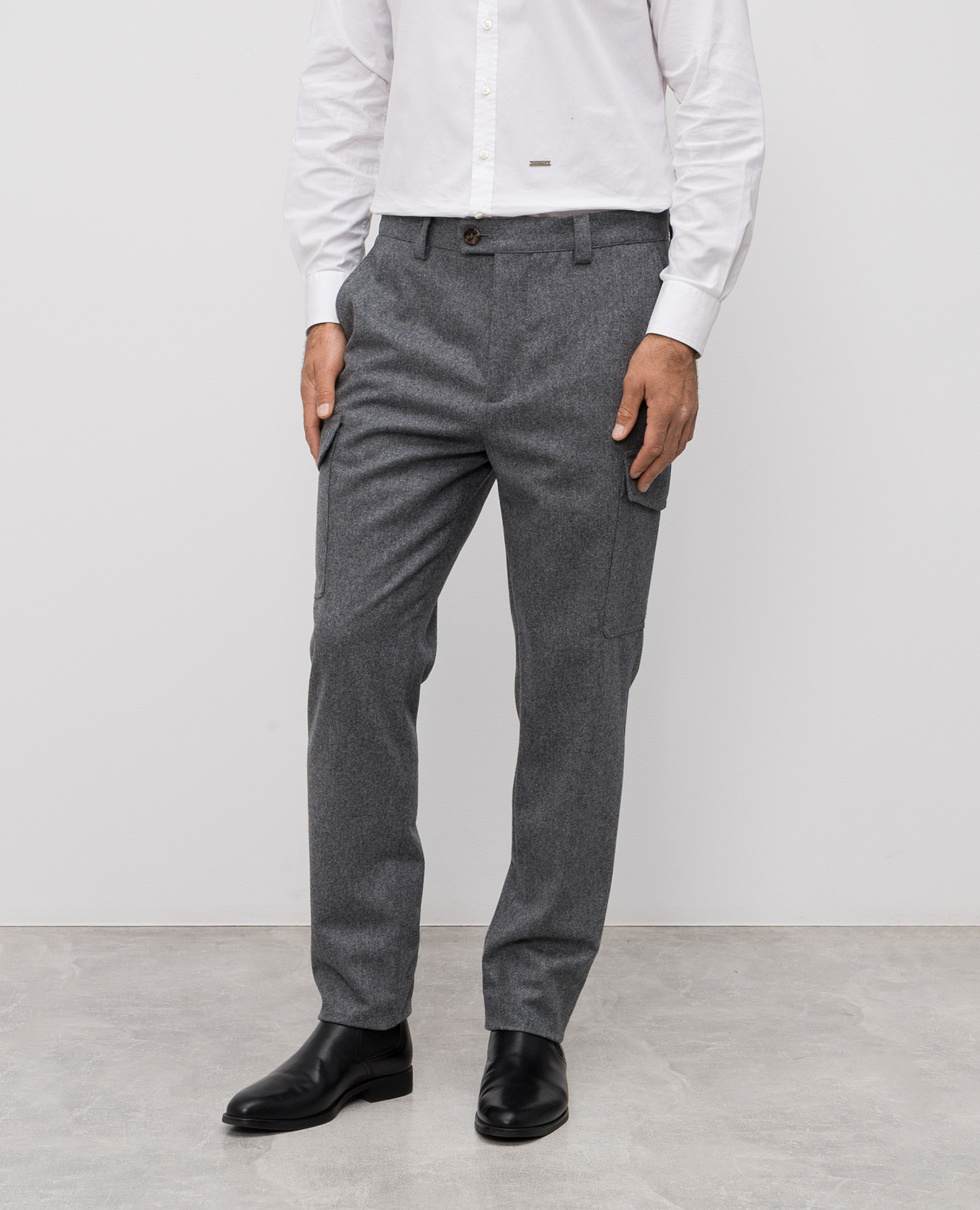 

Grey wool cargo pants Brunello Cucinelli