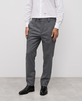 Brunello Cucinelli Grey wool cargo pants M038PE1890