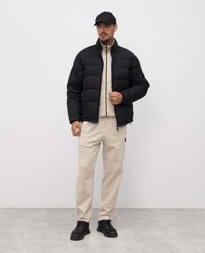 Moncler Beige joggers with logo patch K20918H0000289AZY