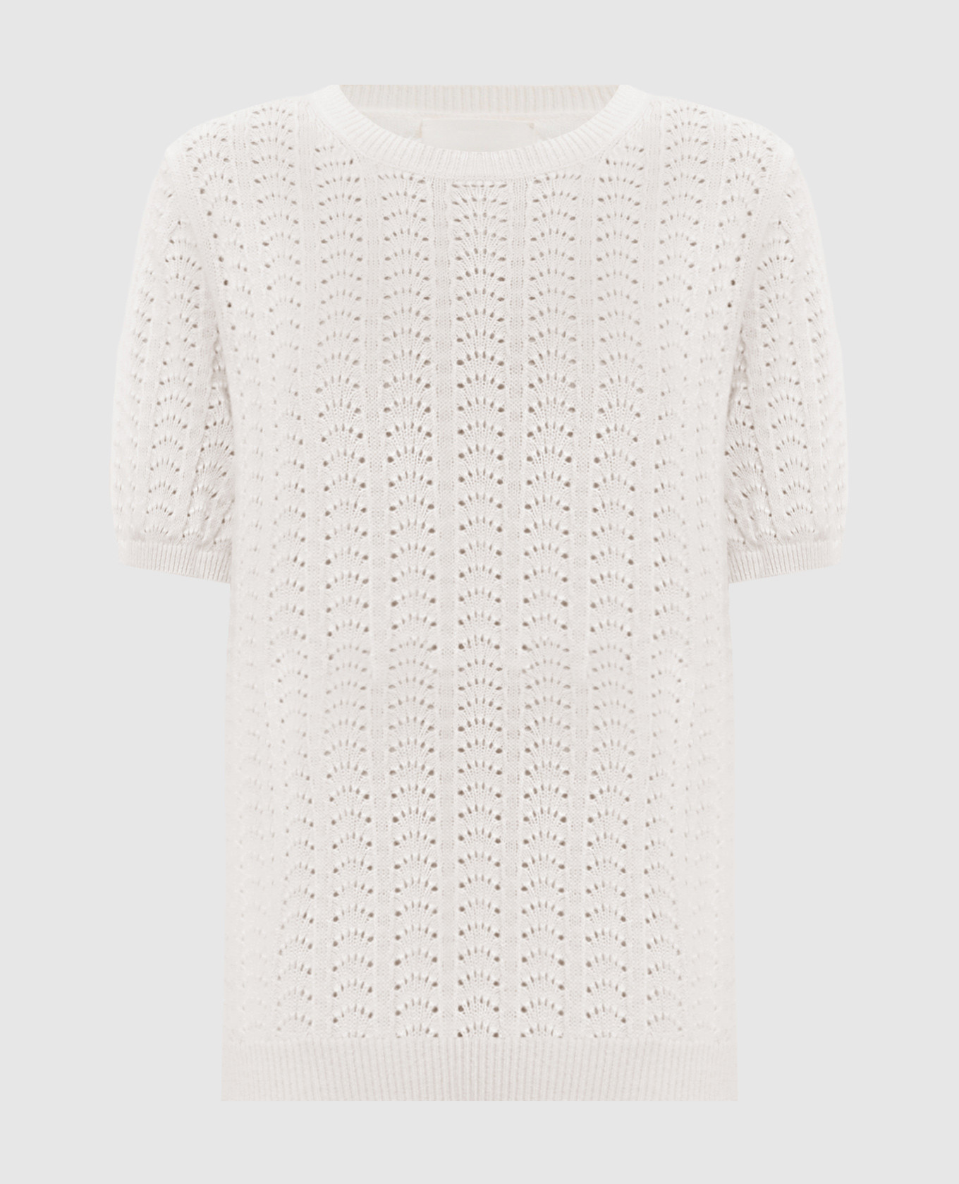 Cecelia Pointelle White Patterned Top LISA YANG