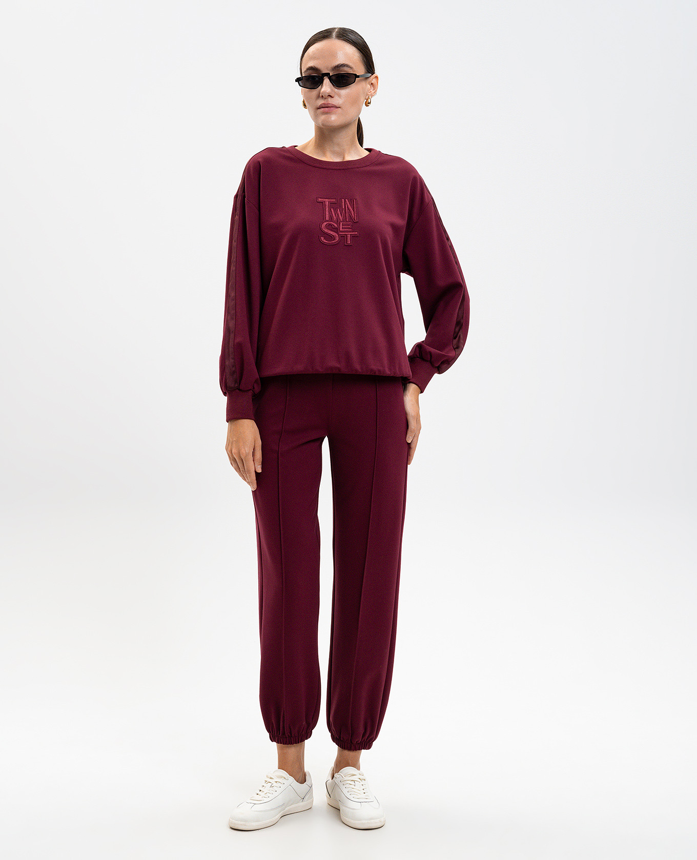 

Burgundy tracksuit with logo Twinset