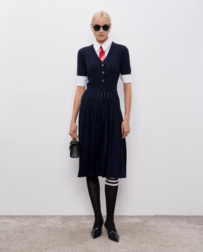 Thom Browne Blue wool and silk dress FKD180AY1058