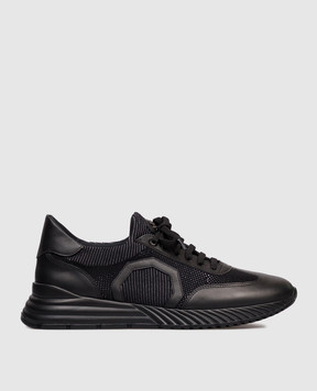 Stefano Ricci Black combination sneakers with monogram logo UZ689G6652TSWY