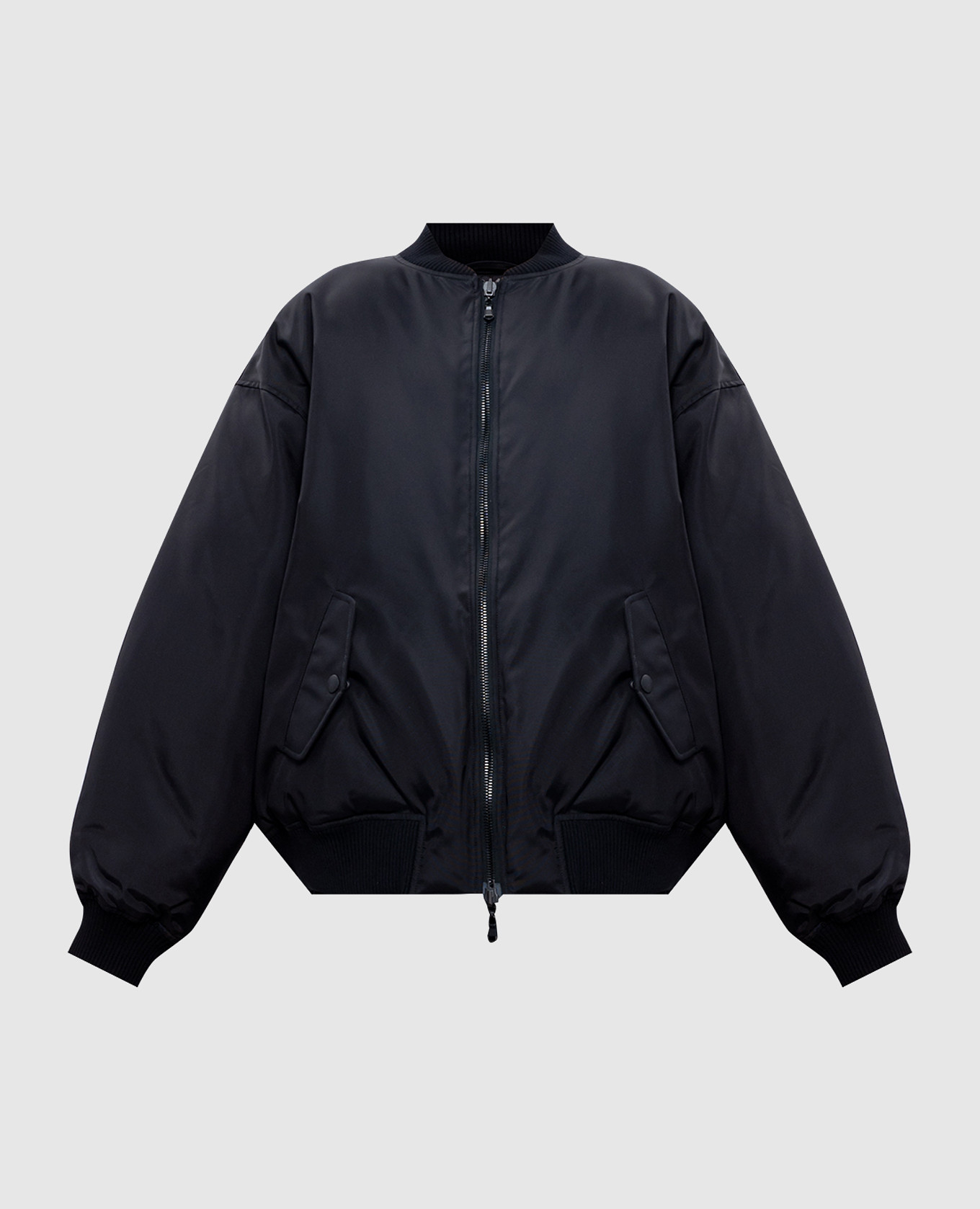 Black double-sided down bomber wardrobe.nyc