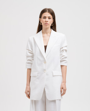 Michael Kors White Cate Linen Draped Jacket EJA7780208