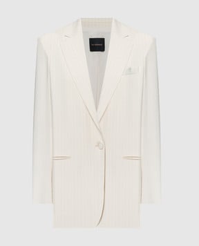 The Andamane Yellow straight-cut jacket with striped wool T153001BTNW036