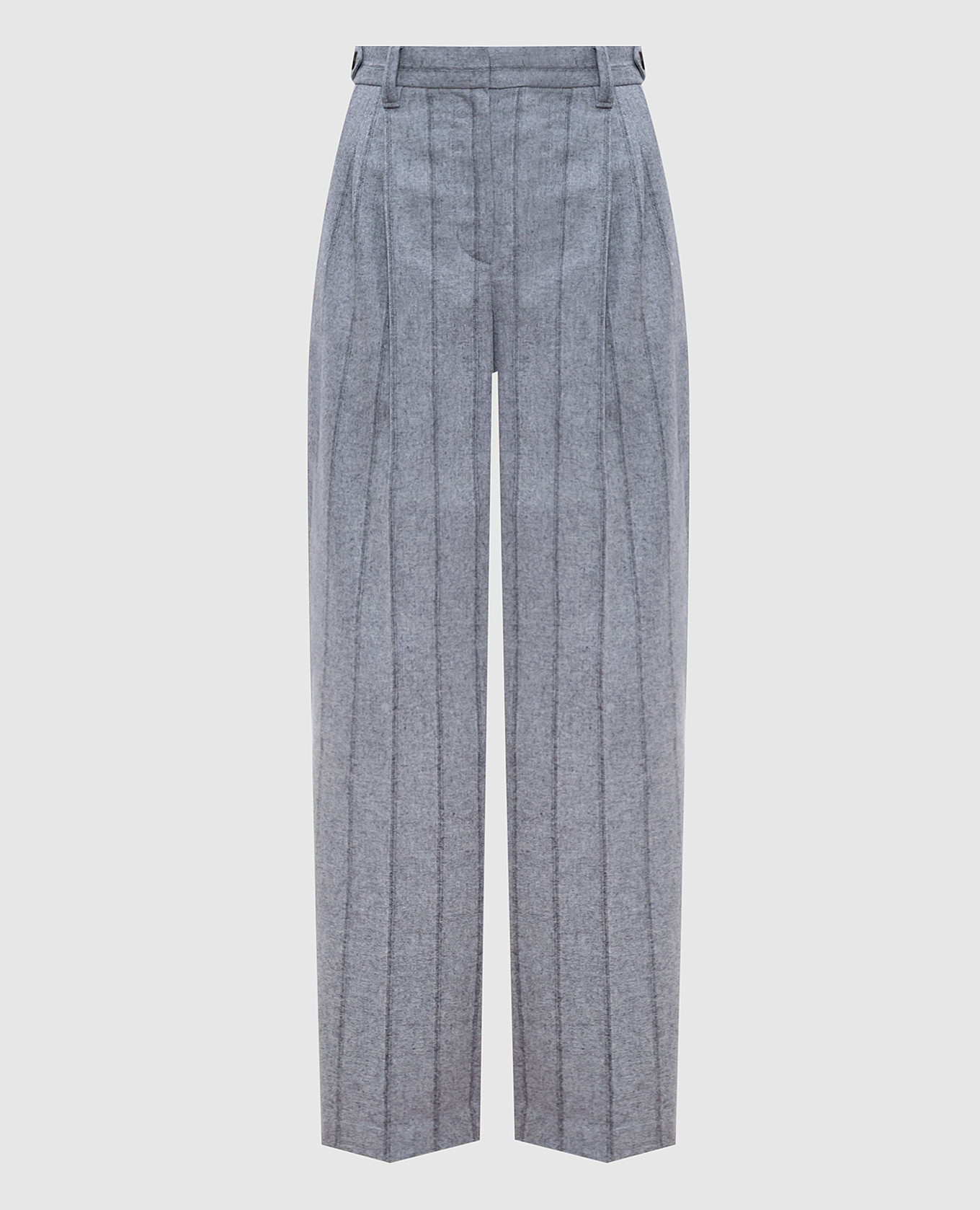 Gray pants with striped wool brunello cucinelli