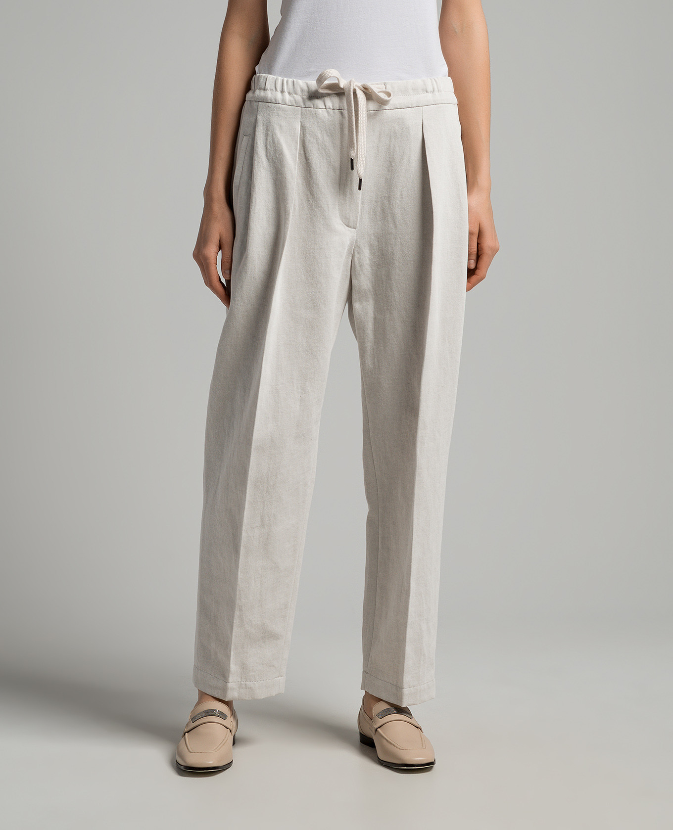 

Gray pants with linen Brunello Cucinelli, Grey
