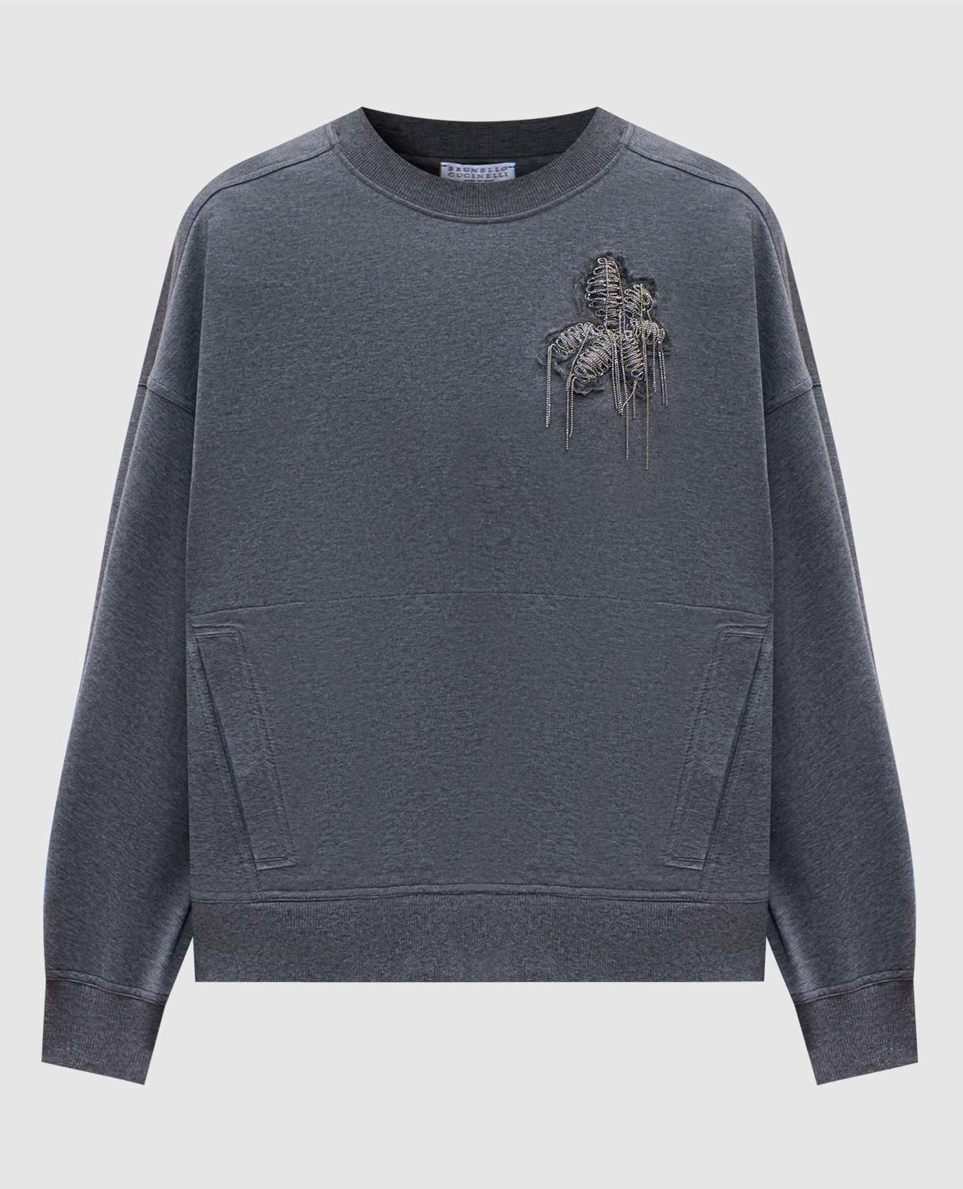 

Gray sweatshirt with appliqué Brunello Cucinelli, Grey