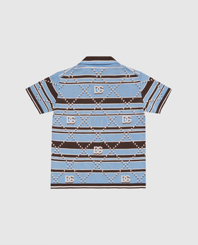 Dolce&Gabbana Children's blue polo shirt with logo L4KWH4JBCHG