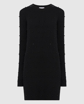 Helmut Lang Black mini dress with beads O01HW721