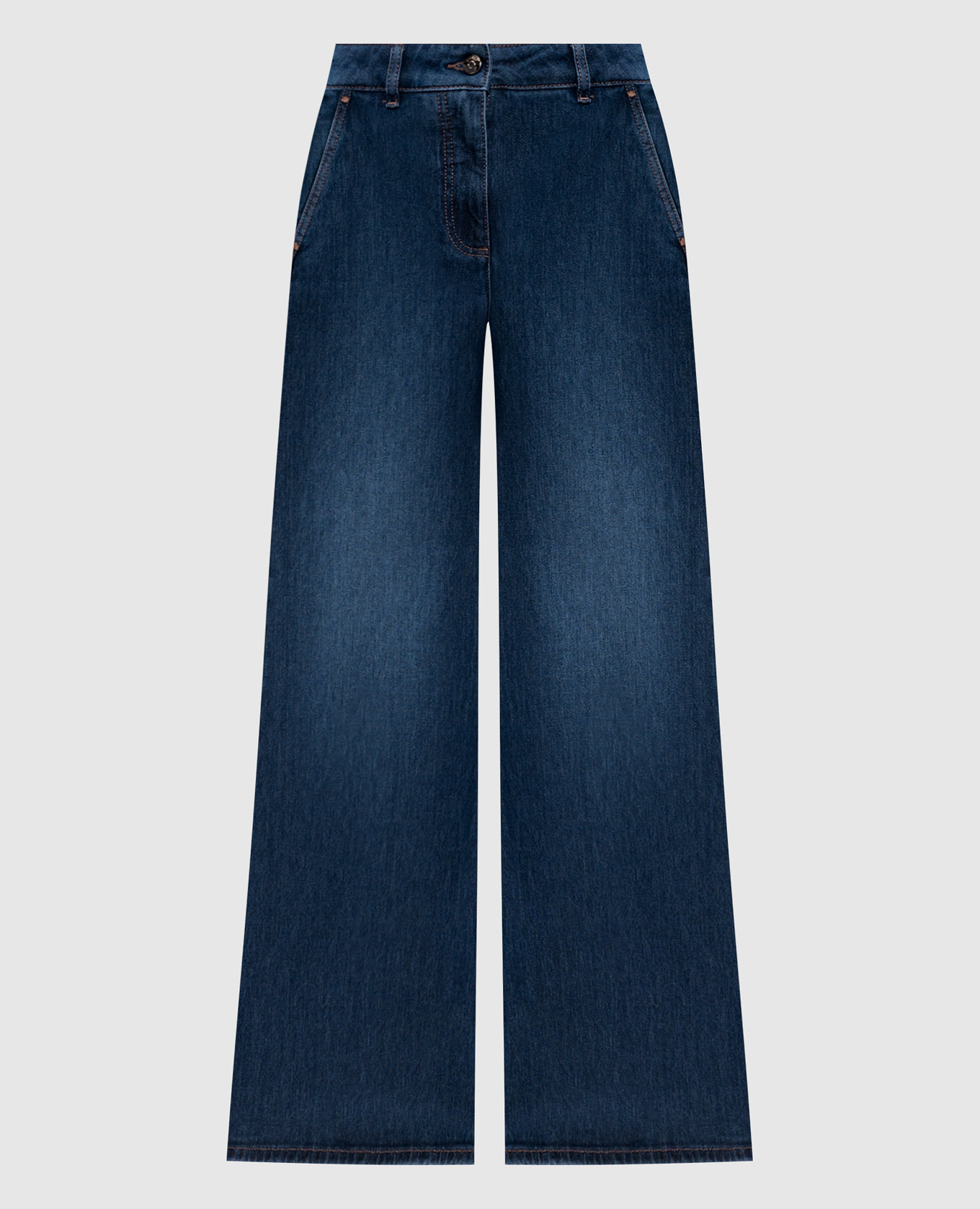 

Blue distressed jeans with logo Peserico