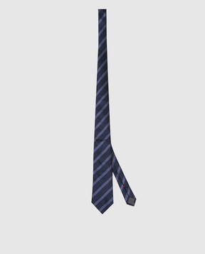 Brunello Cucinelli Blue striped silk tie MI8860018