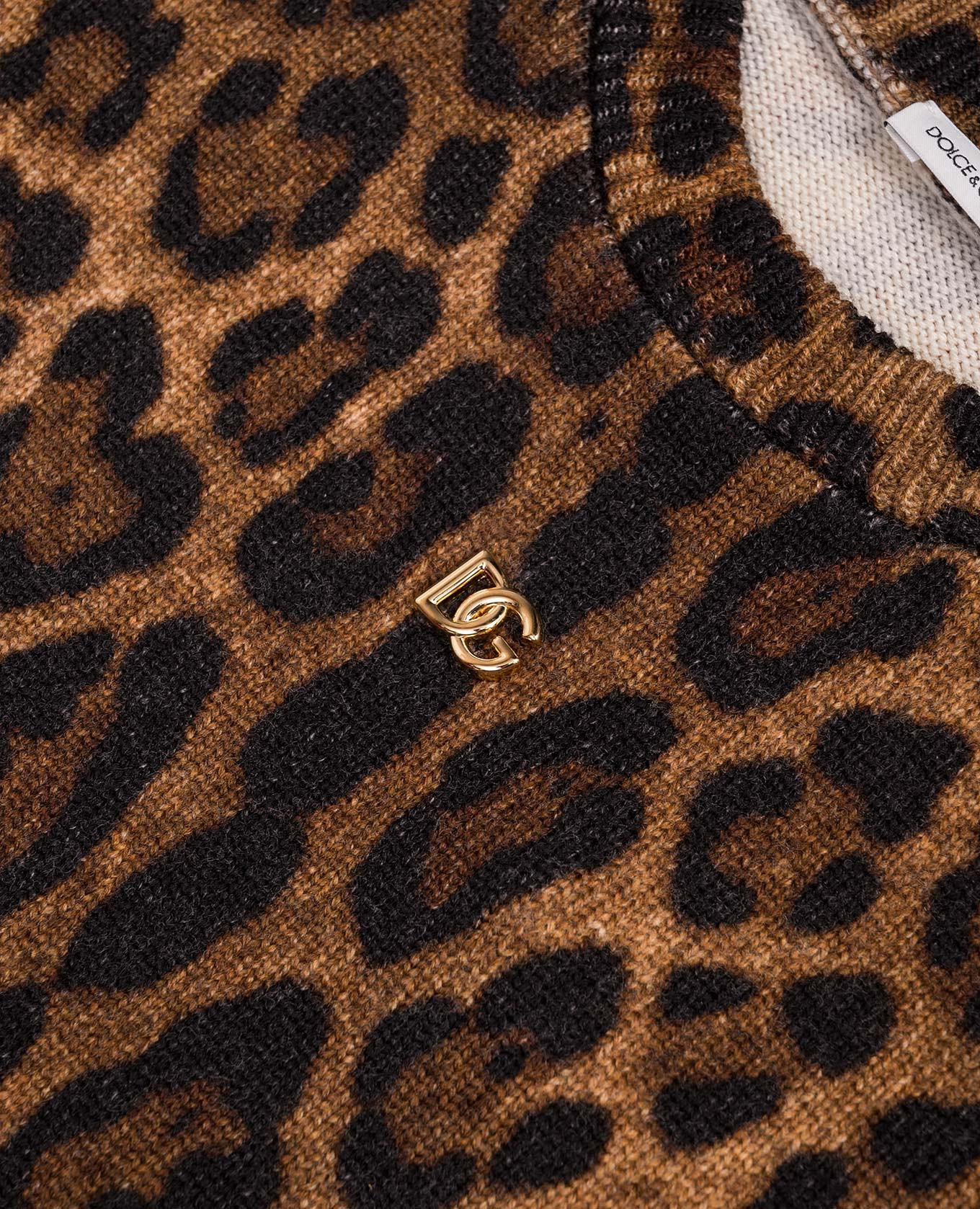 Children's wool jumper in animal print with logo Dolce&Gabbana 3