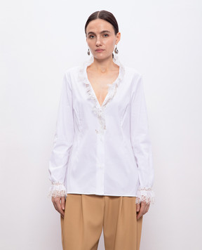 Ermanno Scervino White blouse with lace D462K305GCX