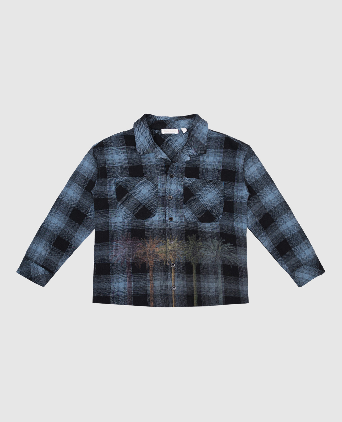 

Children's blue shirt with Palms check Palm Angels
