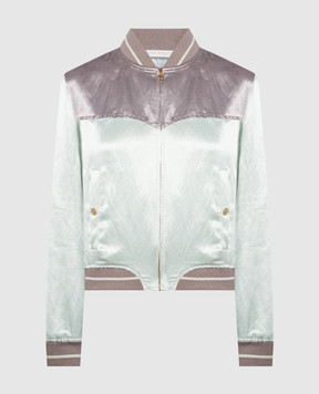 Palm Angels Green bomber jacket with Palm embroidery PWEH021S24FAB001