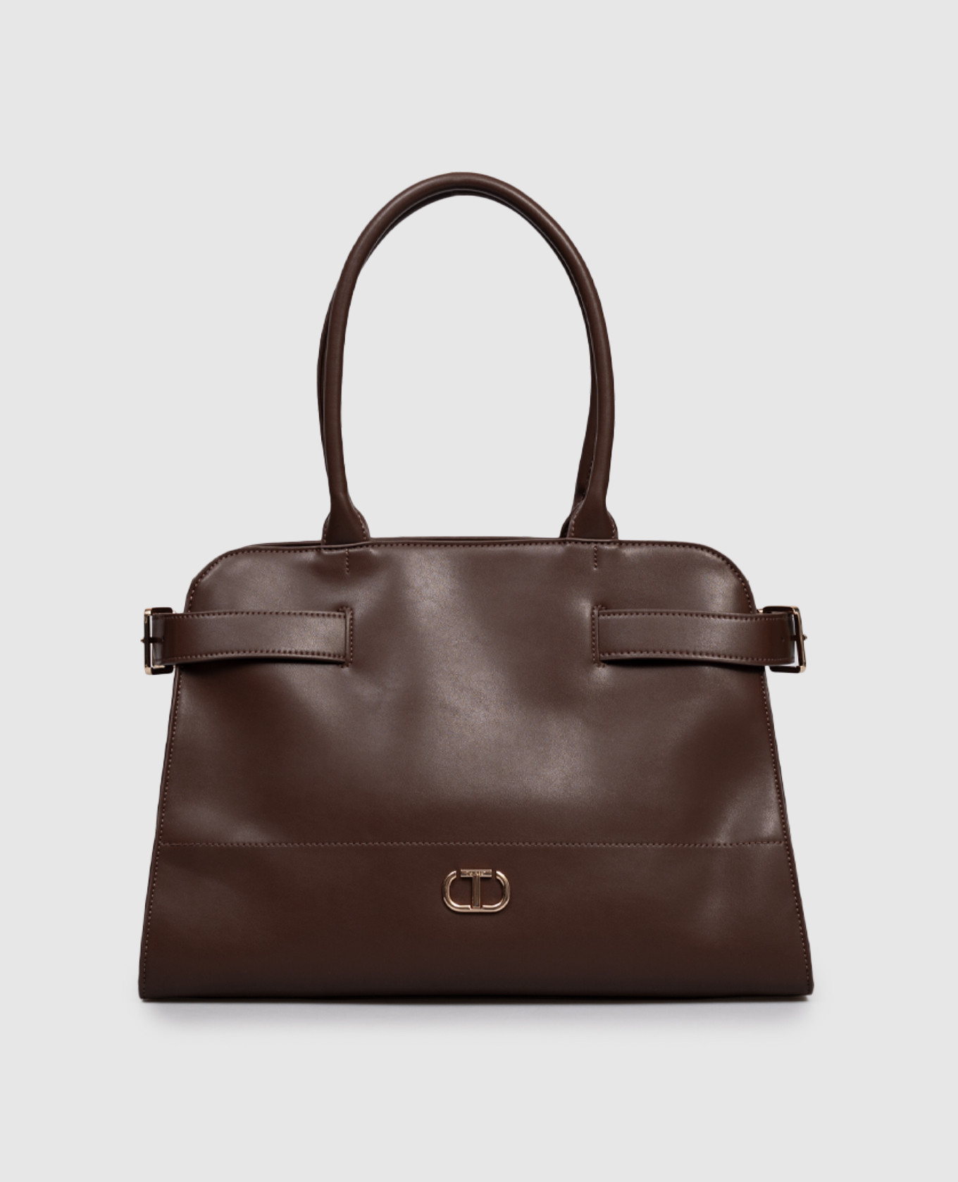 

Brown tote bag with logo Twinset